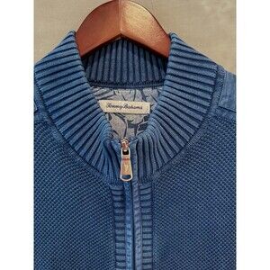 Tommy Bahama Blue zip up sweater size Large